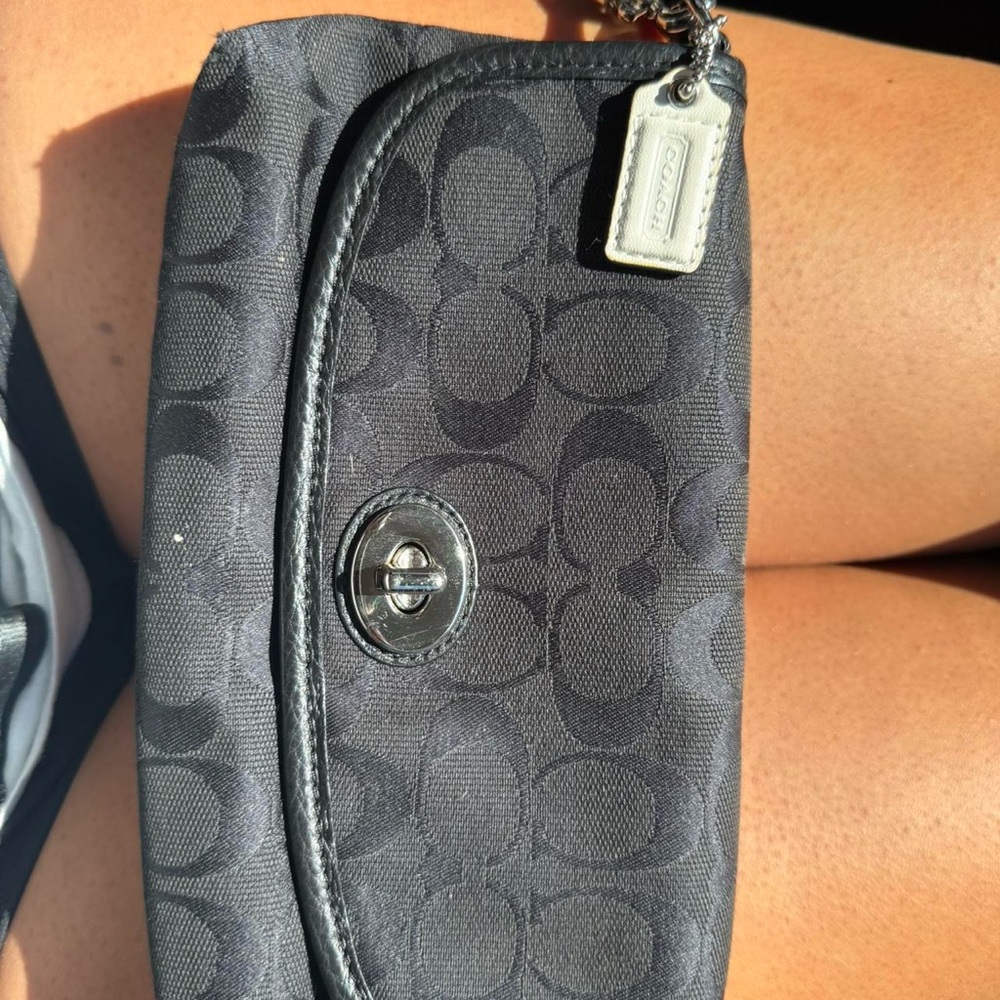 Coach Black and Gray Signature Wristlet